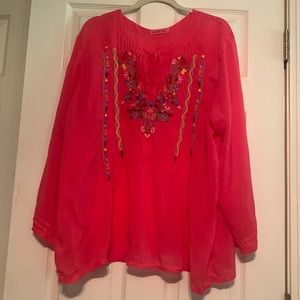 Johnny Was Pink Floral Tunic XL